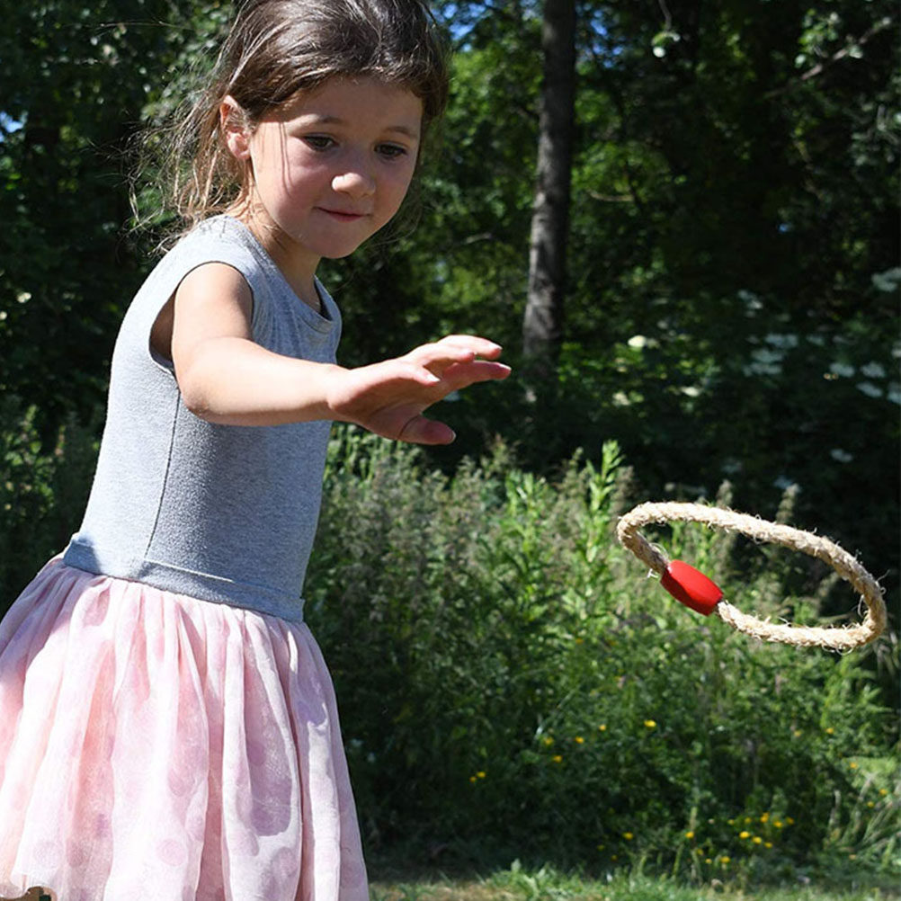 Kids Outdoor Education - 1Set Ring Toss Game Wooden Throwing