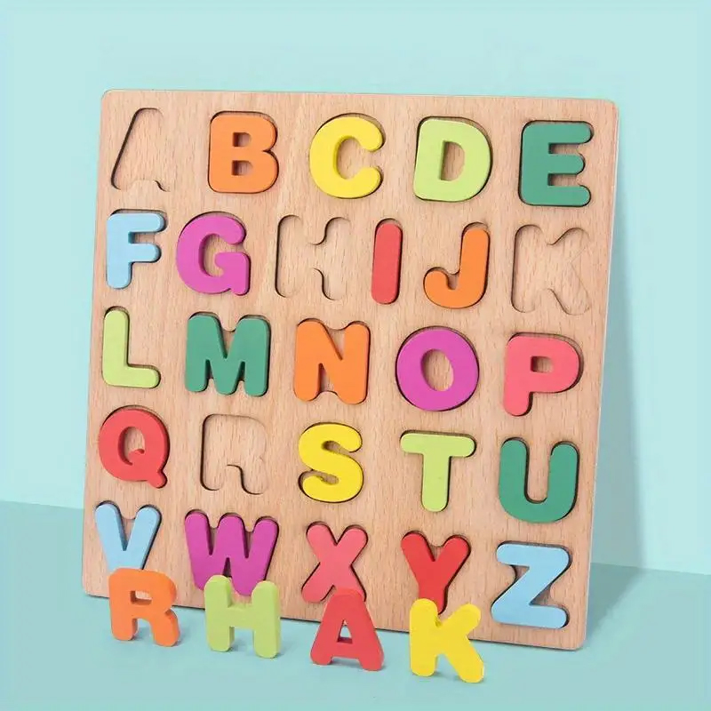 Kids Educational - Alphabet Numbers & More - Colorful Alphabet Number Wooden Puzzles Kids