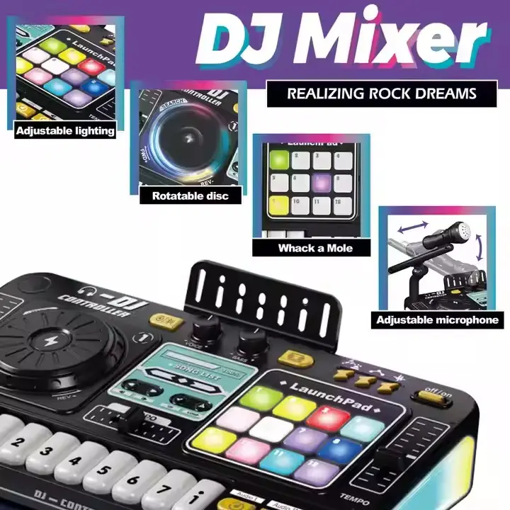Kids Education Games App - Children Musical DJ Mixer with Microphone