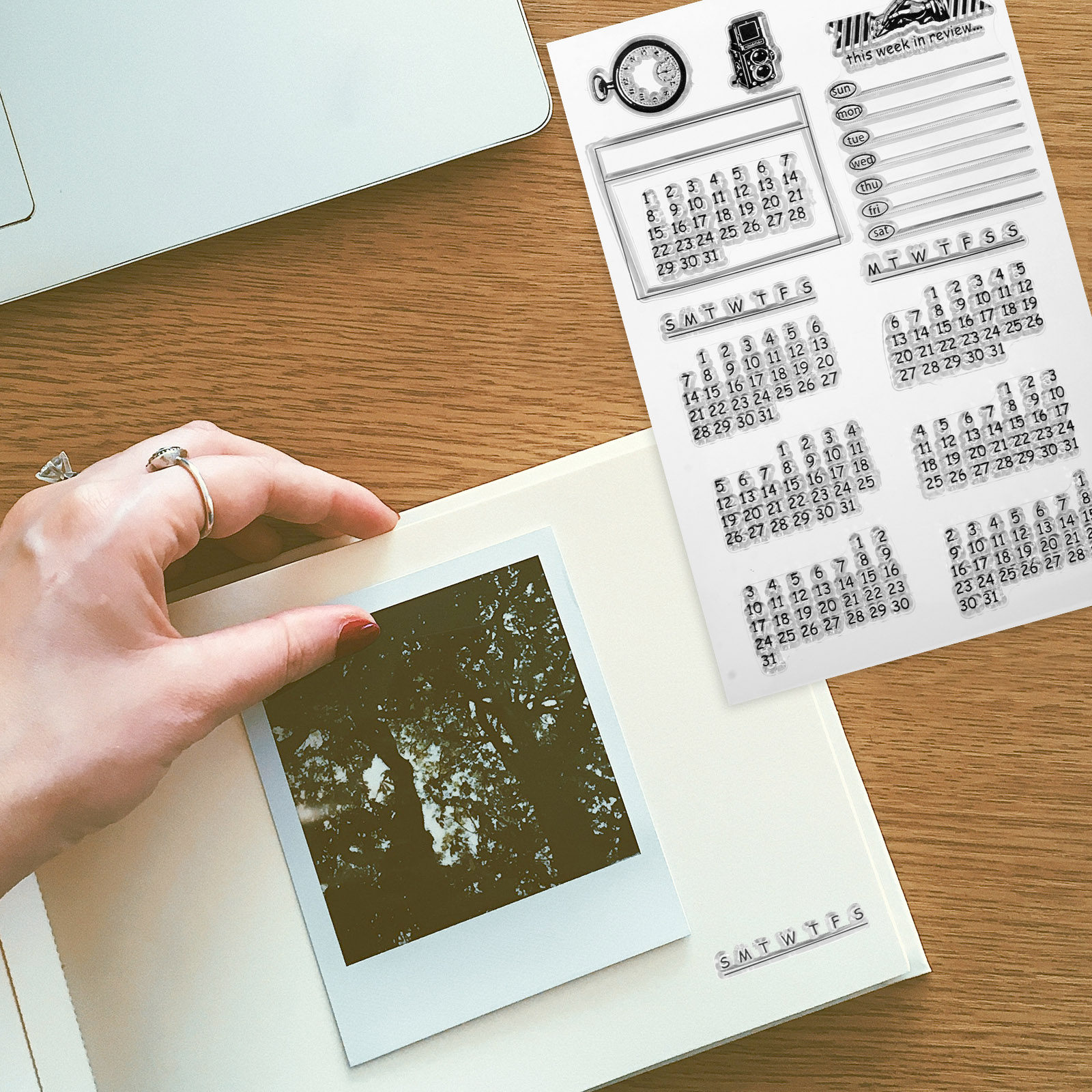 Kids Education Planner - 2Pcs Transparent Planner Calendar Stamps Set