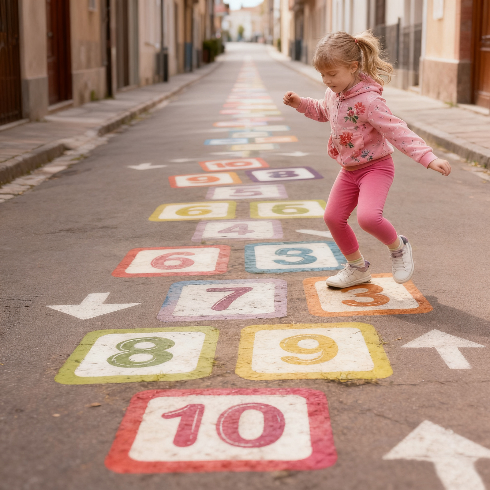 Kids Education Wallpaper - 10 Number Hopscotch Floor & Wall