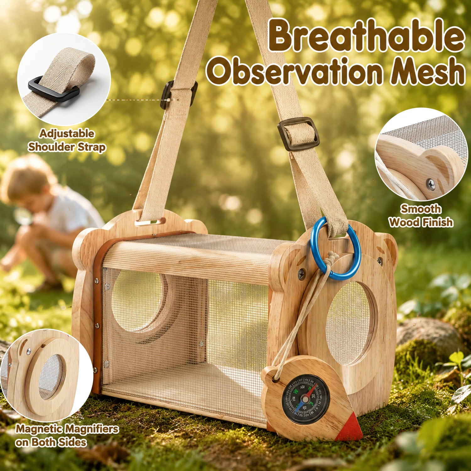 Wooden Bug Catching Kit With T - Kids Outdoor Education ulasan dan harga