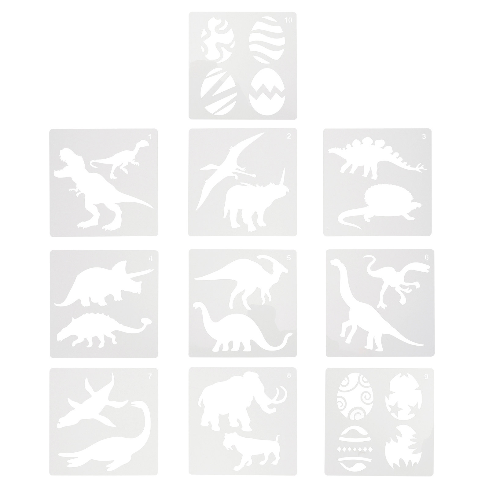 10Pcs Dinosaur Painting Templa - Kids Education Template ulasan dan harga