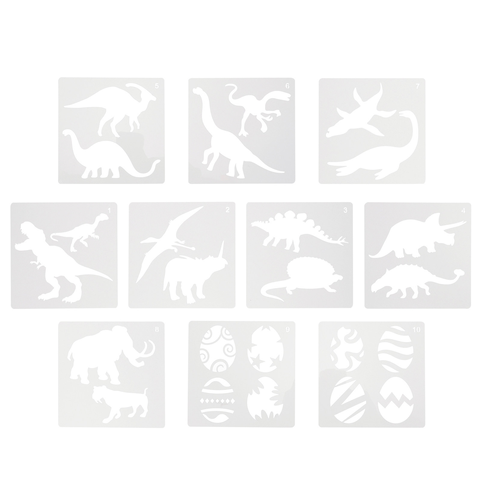 10Pcs Dinosaur Painting Templa - Kids Education Template ulasan dan harga