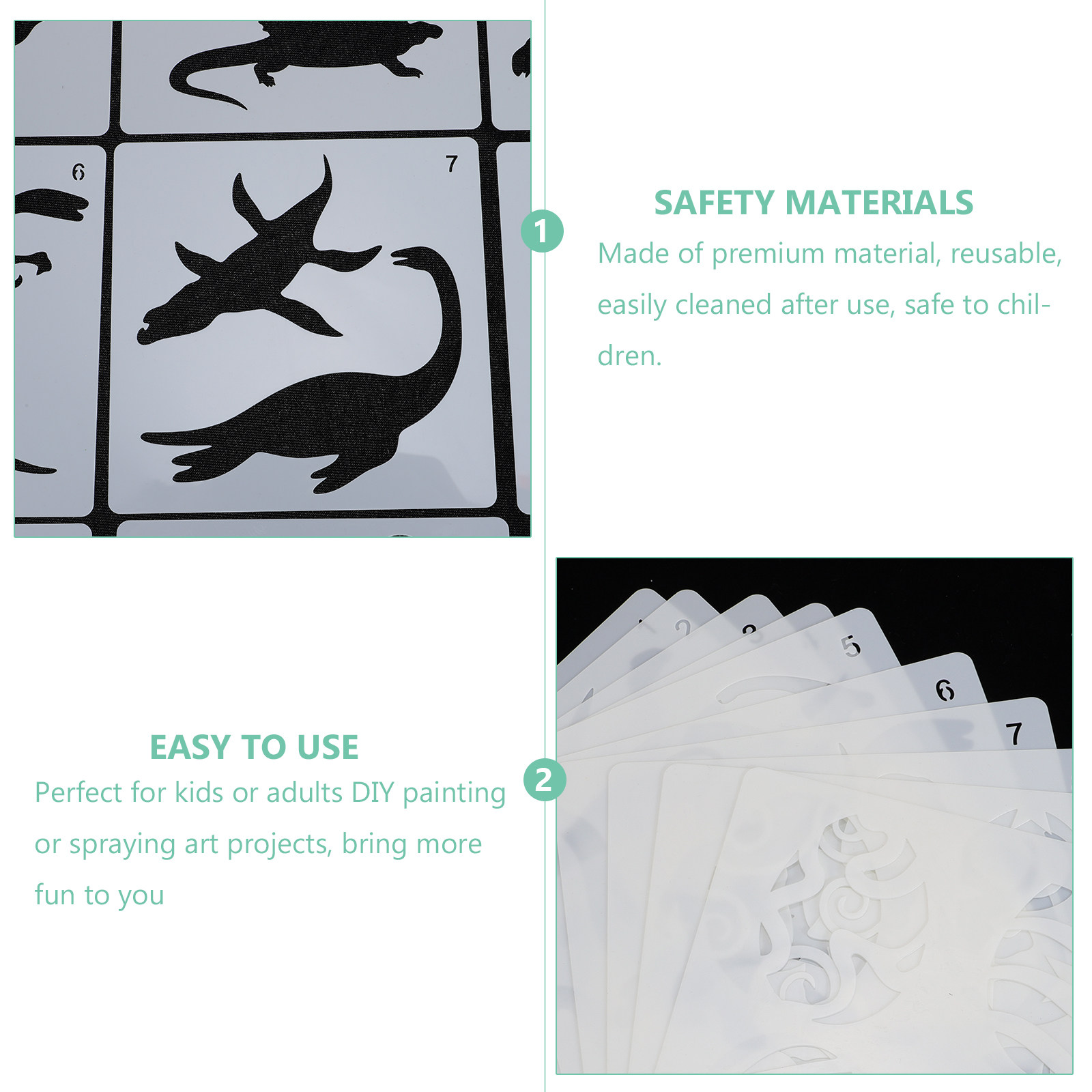 10Pcs Dinosaur Painting Templa - Kids Education Template ulasan dan harga