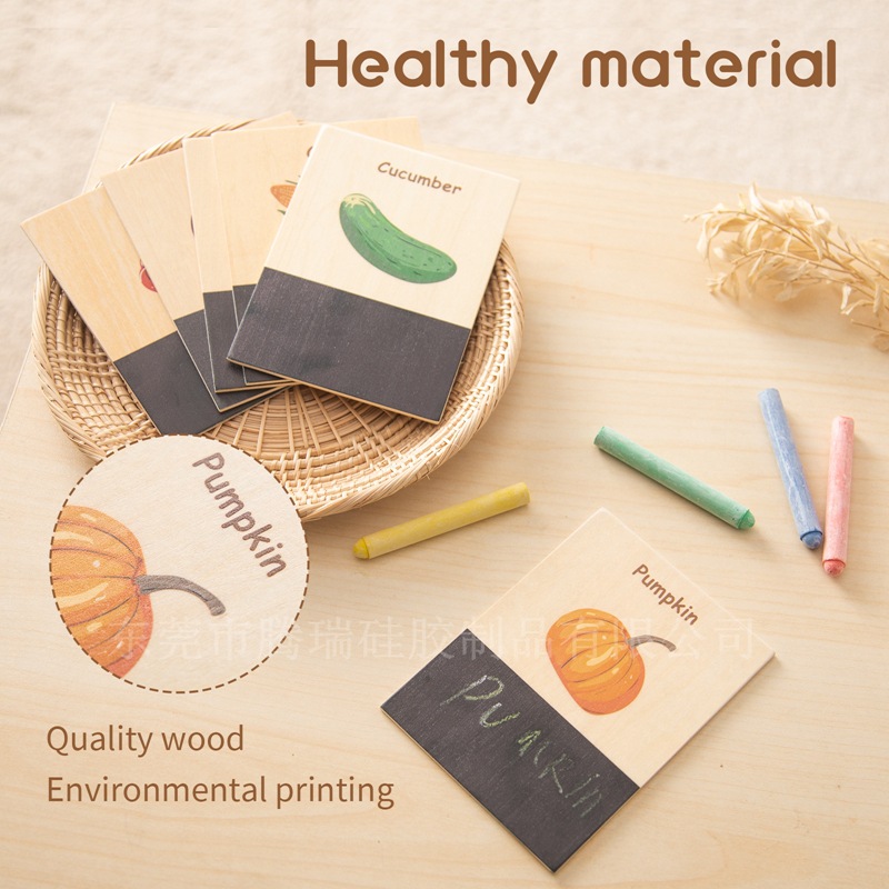 Wooden Cognition Flash Cards W - Kids Education Card ulasan dan harga