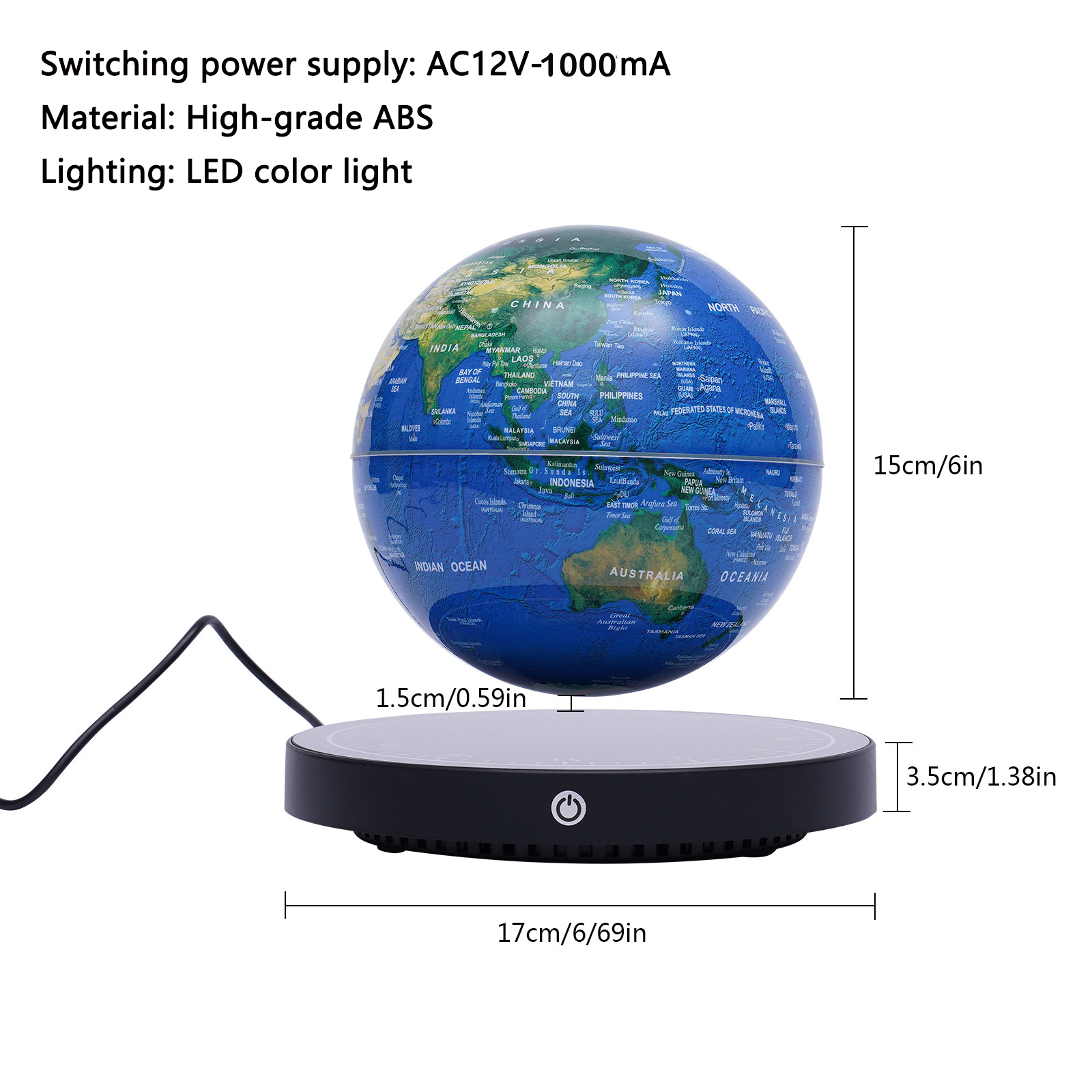 6 inch Magnetic Levitating Glo - Educational Globe For Kids ulasan dan harga