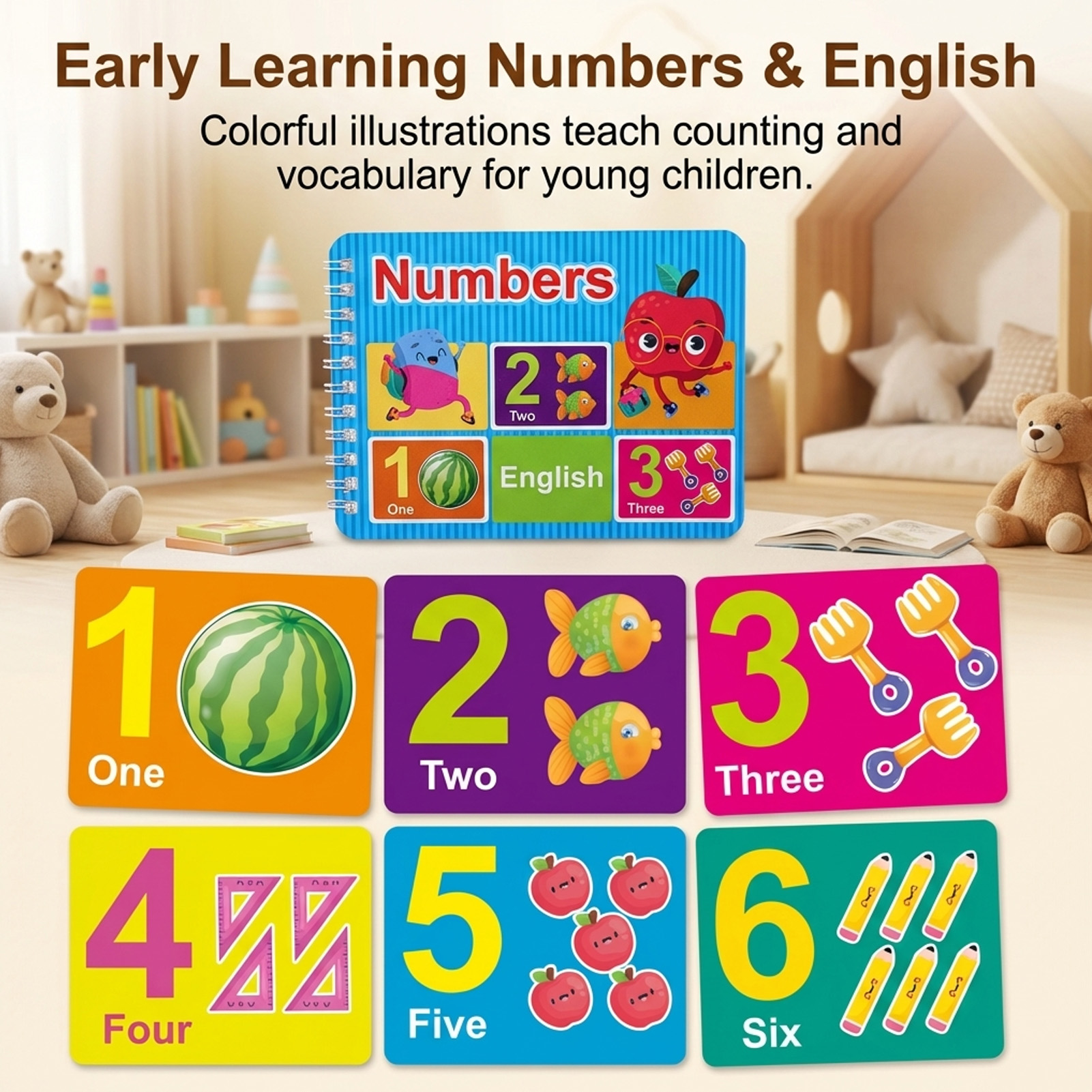 Early Education Cognitive Card - Kids Educational - Alphabet Numbers & More ulasan dan harga