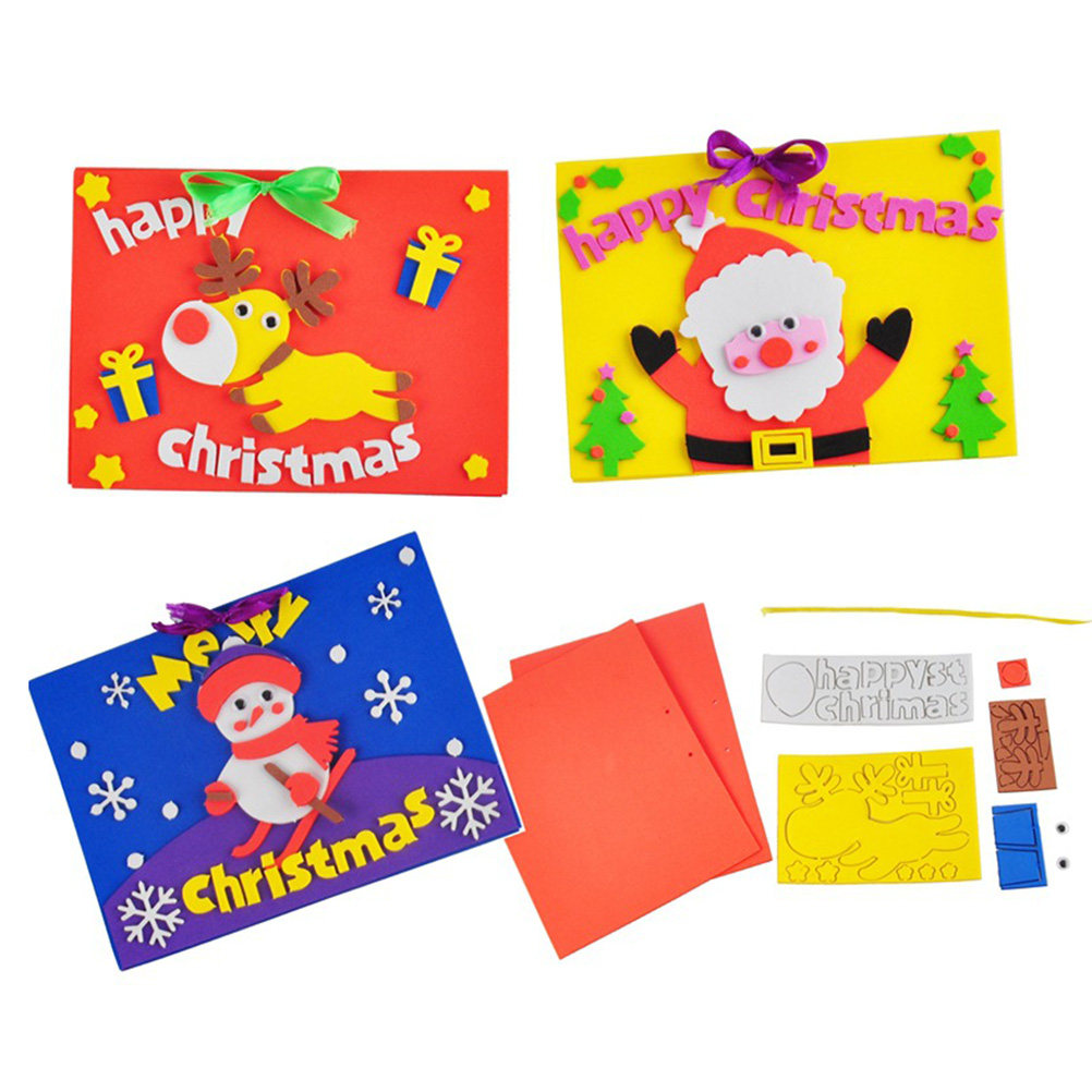 3Pcs DIY Cards Making Christma - Kids Education Card ulasan dan harga