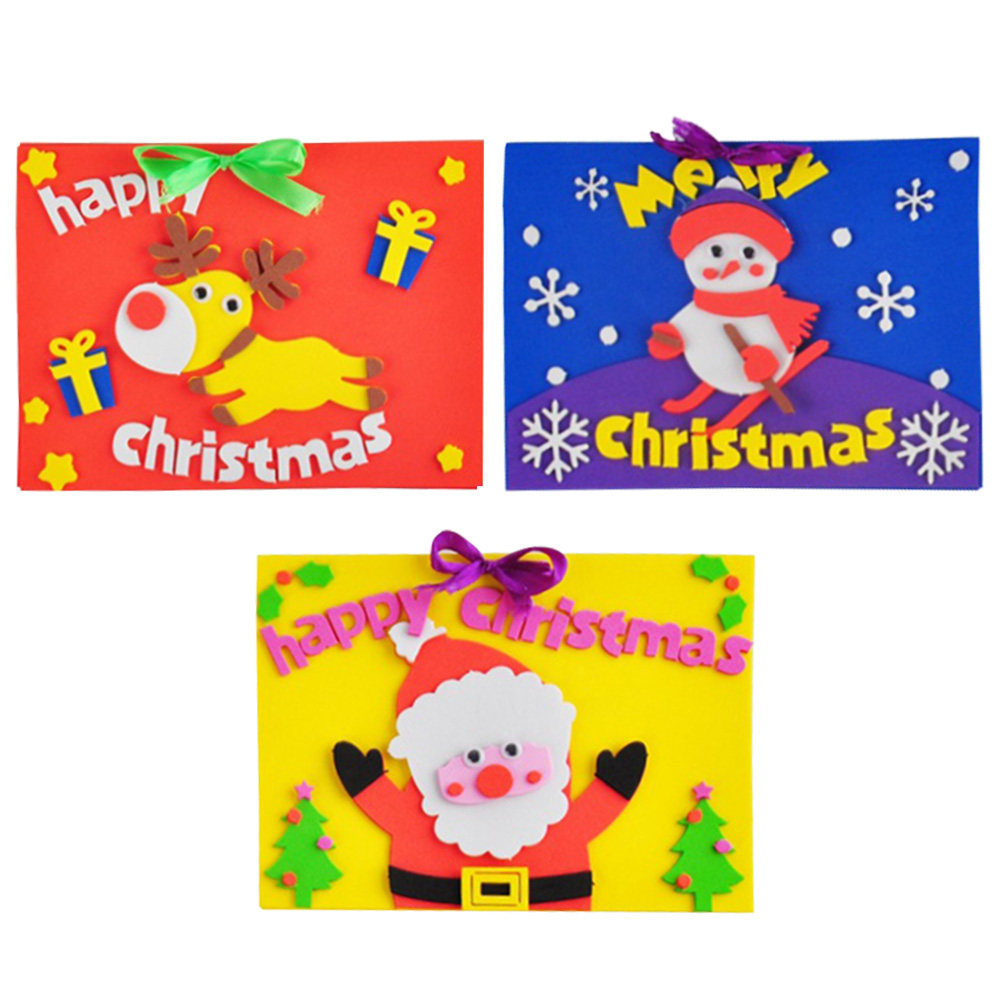 3Pcs DIY Cards Making Christma - Kids Education Card ulasan dan harga