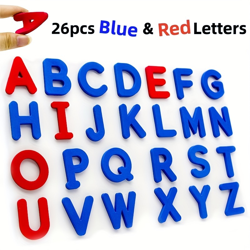Red & Blue English Letter Magn - Kids Educational - Alphabet Numbers & More ulasan dan harga