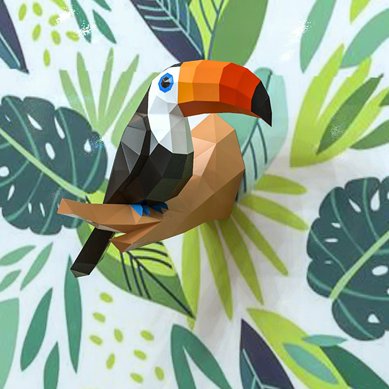Toucan 3D Paper Model Papercra - Kids Education Wallpaper ulasan dan harga