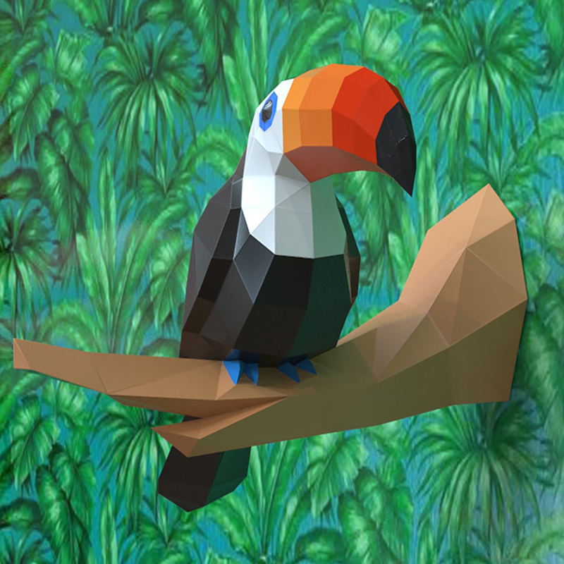 Toucan 3D Paper Model Papercra - Kids Education Wallpaper ulasan dan harga