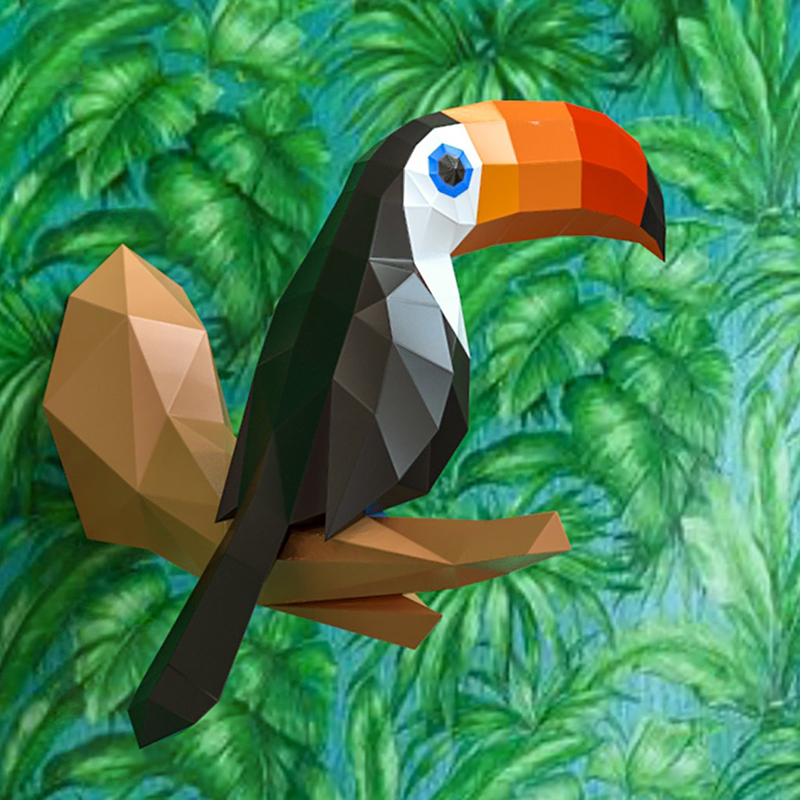 Toucan 3D Paper Model Papercra - Kids Education Wallpaper ulasan dan harga