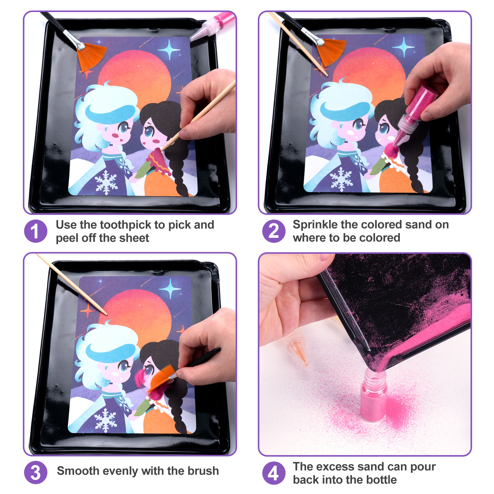 DIY Sand Painting Animal Princ - Kids Education Card ulasan dan harga