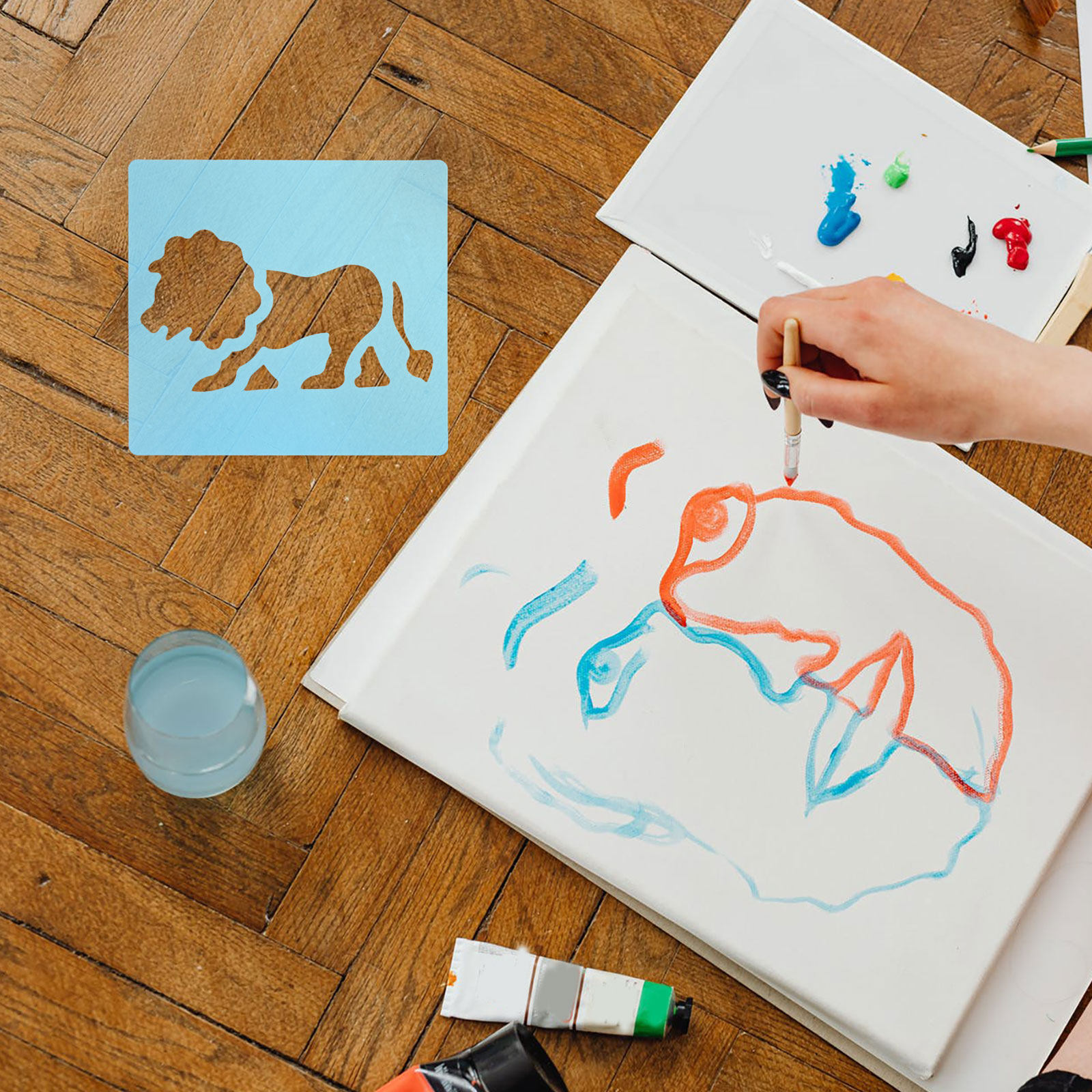 12Pcs Plastic Drawing Stencils - Kids Education Wallpaper ulasan dan harga
