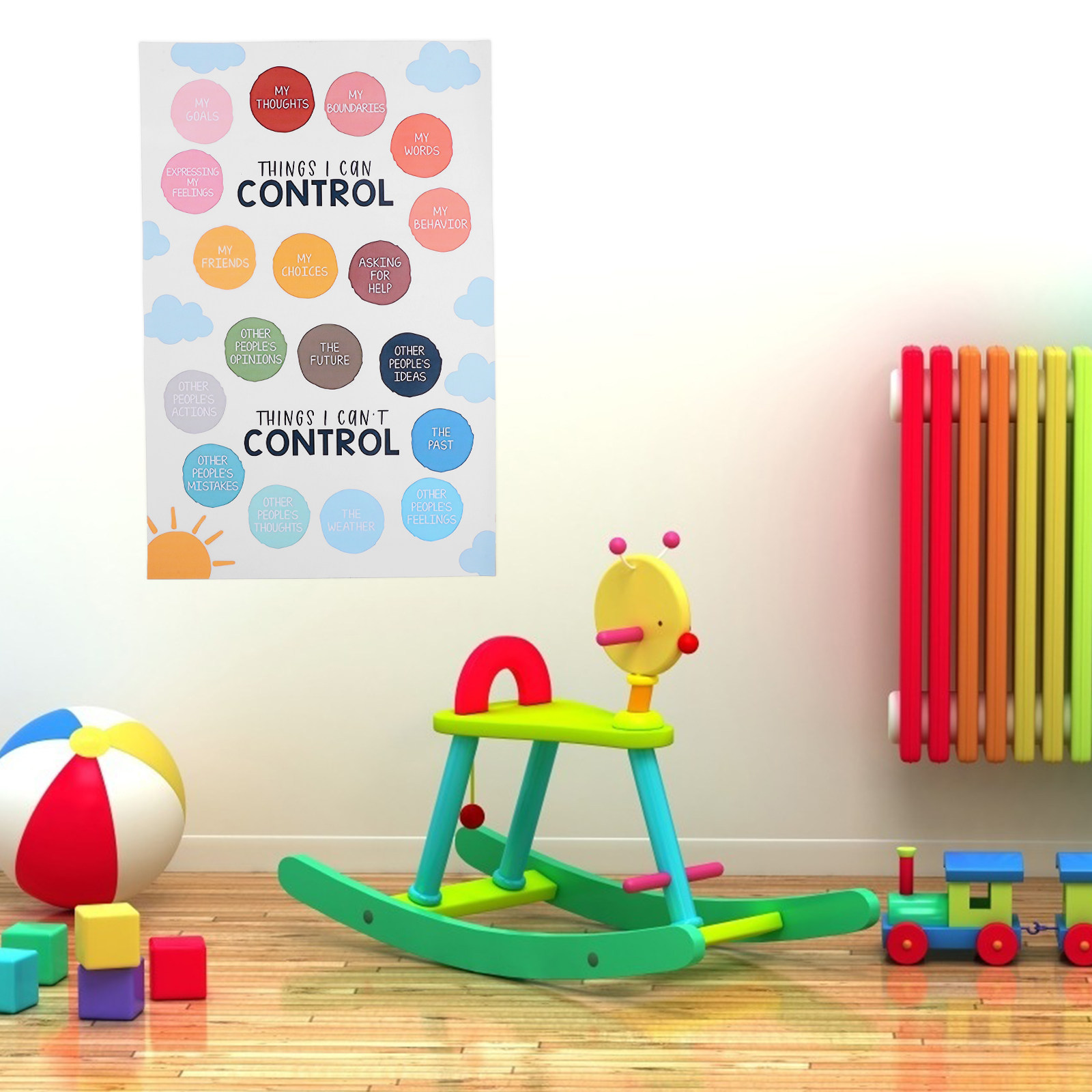 Kids Emotional Cartoon Wall Po - Kids Education Wallpaper ulasan dan harga