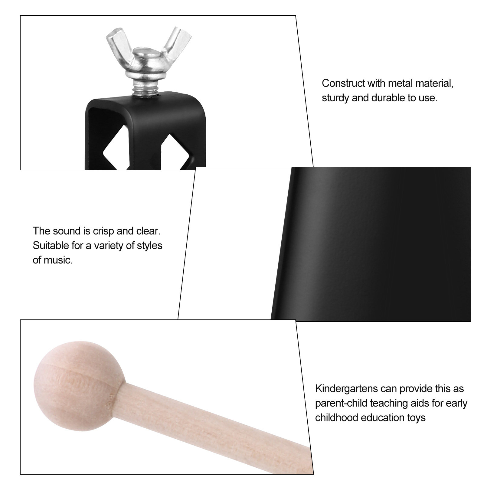 Metal Cow Bell Percussion Inst - Kids Early Education ulasan dan harga