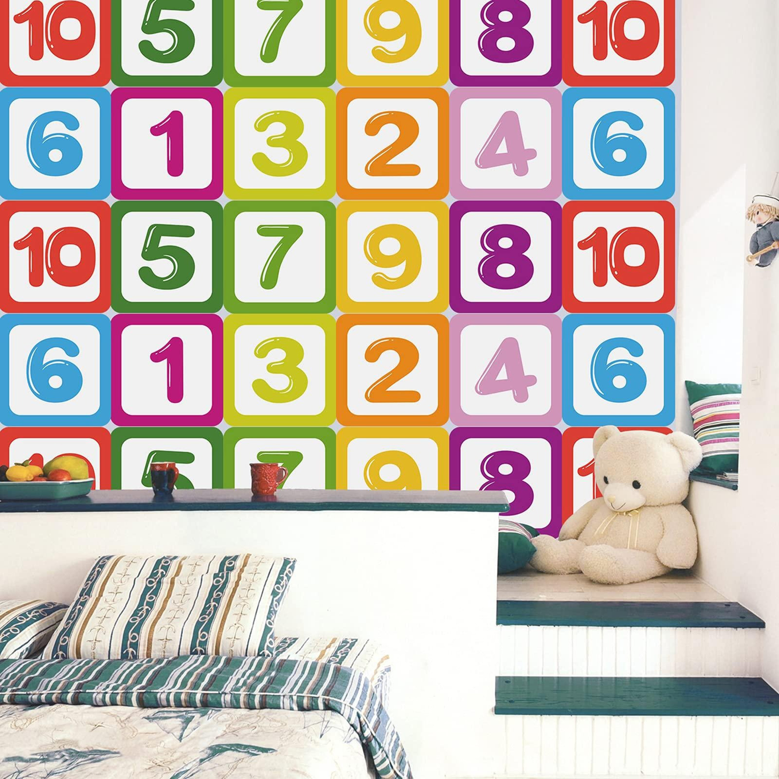 10 Number Hopscotch Floor & Wa - Kids Education Wallpaper ulasan dan harga